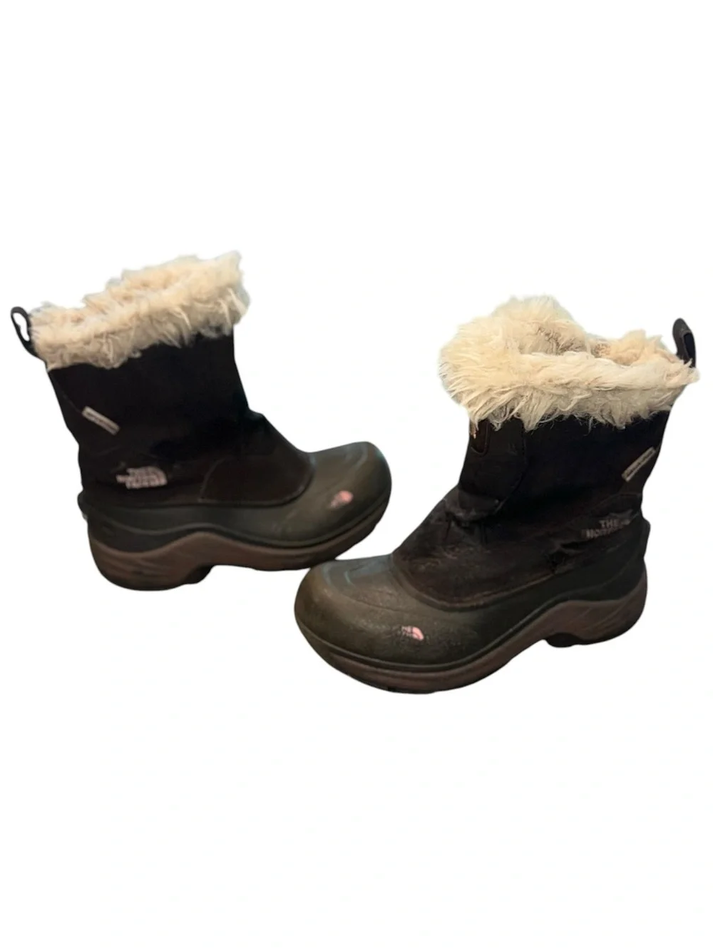 The North Face Girls Hydroseal Faux Fur Winter Snow Boots 400g Insulated Brown